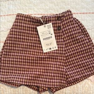 Plaid Button-Front Skirt - New with tags